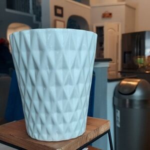 Geometric White Ceramic Vase